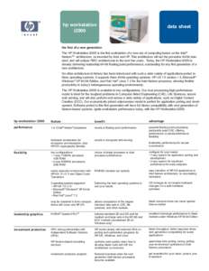 hp workstation i2000 data sheet  the first of a new generation