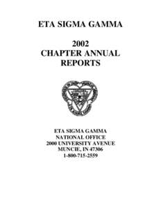 ETA SIGMA GAMMA 2002 CHAPTER ANNUAL REPORTS  ETA SIGMA GAMMA