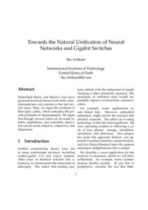 Towards the Natural Unification of Neural Networks and Gigabit Switches Ike Antkare International Institute of Technology United Slates of Earth 