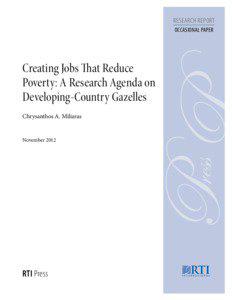 Creating Jobs That Reduce Poverty: A Research Agenda on Developing-Country Gazelles