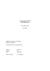 User manual TUeDACS/3 IEEE-488 interface BLNUM May 2001