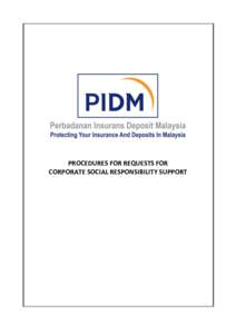 PROCEDURES FOR REQUESTS FOR CORPORATE SOCIAL RESPONSIBILITY SUPPORT Ref No  PIDM/LEGAL