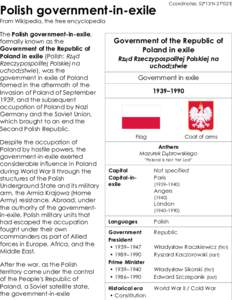 Polish government­in­exile  Coordinates: 52°13′N 21°02′E From Wikipedia, the free encyclopedia