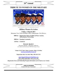 26th Annual TRIBUTE TO WOMEN IN THE MILITARY Reproduced with permission. All rights reserved. Stamp design © 1999 U.S. Postal Service.  Military Women In Action