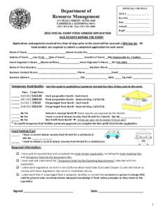 2016 Solano County Health Permit Application