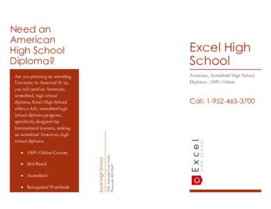 Need an American High School Diploma?  Excel High