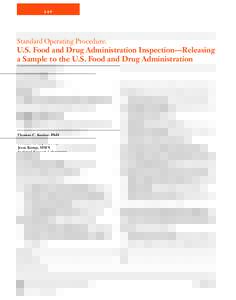 SOP  Standard Operating Procedure: U.S. Food and Drug Administration Inspection—Releasing a Sample to the U.S. Food and Drug Administration