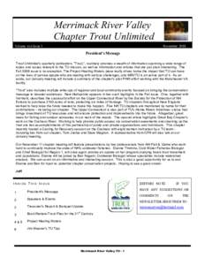 Merrimack River Valley Chapter Trout Unlimited Volume xvii Issue 3 November 2008