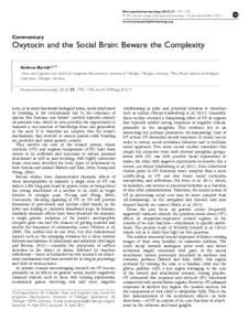 Oxytocin and the Social Brain: Beware the Complexity