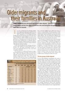 Older migrants - Article - Family Matters - Publications - Australian Institute of Family Studies (AIFS)