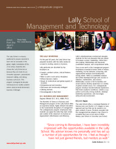 R E N S S E L A E R P O LY T E C H N I C I N S T I T U T E  undergraduate programs Lally School of Management and Technology