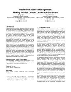 Intentional Access Management: Making Access Control Usable for End-Users