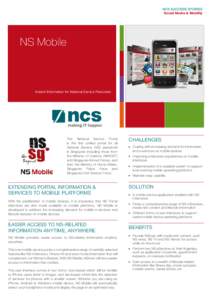 NCS SUCCESS STORIES Social Media & Mobility NS Mobile  Instant Information for National Service Personnel