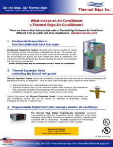 What makes an Air Conditioner a Thermal Edge Air Conditioner? There are three critical features that make a Thermal Edge Enclosure Air Conditioner different from any other line of air conditioners. Standard on Every Unit