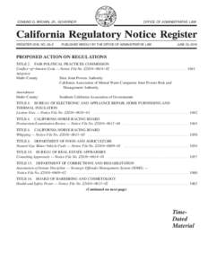 California Regulatory Notice Register 2016, Volume No. 26-Z