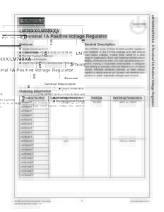 LM78XX/LM78XXA 3-Terminal 1A Positive Voltage Regulator Features General Description