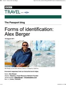BBC - Travel - Forms of ID: Alex Berger