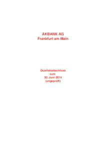 Akbank AG - Quartalsabschluss