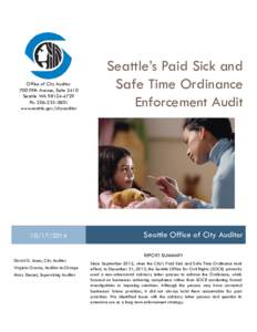 Seattle’s Paid Sick and Safe Time Ordinance Enforcement Audit