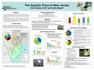 The Aquatic Flora of New Jersey Chris Doyle, 1 CLM