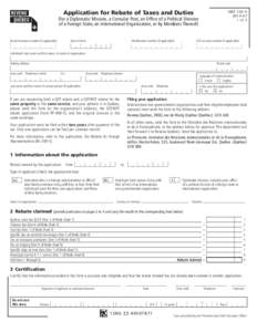 Application for Rebate of Taxes and Duties  LM Z-120-V[removed]of 4