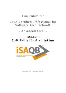 Curriculum für CPSA Certified Professional for Software Architecture® – Advanced Level – Modul: Soft Skills für Architekten