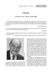 Obituary Geologos, 2009, 15 (3–4): 251–255