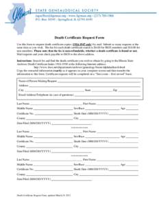 Microsoft Word - Death Certificate Request Form.doc