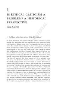 1  AL is ethical criticism a problem? a historical