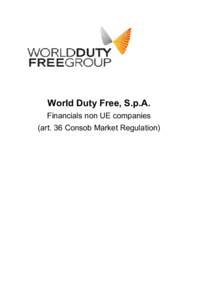 World Duty Free, S.p.A. Financials non UE companies (art. 36 Consob Market Regulation) ALDEASA JORDAN AIRPORT DUTY FREE SHOP Income Statement