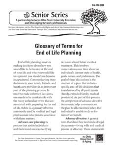 Glossary of Terms for End of Life Planning