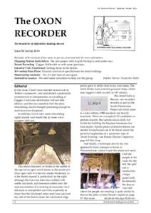 THE OXON RECORDER ISSUE 58 SPRINGThe OXON RECORDER The Newsletter of Oxfordshire Buildings Record
