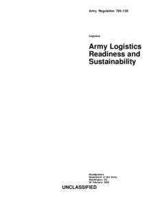 Army Regulation 700–138  Logistics Army Logistics Readiness and