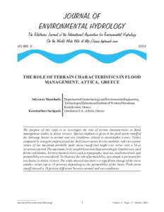 JOURNAL OF ENVIRONMENTAL HYDROLOGY The Electronic Journal of the International Association for Environmental Hydrology On the World Wide Web at http://www.hydroweb.com VOLUME 11