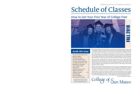 Celebrating 96 Years of Academic Excellence  Schedule of Classes FALLHow to Get Your First Year of College Free