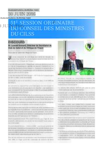 ouagadougou, burkina faso  30 JUINe session ordinaire du Conseil des Ministres