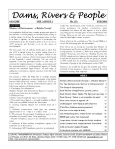 Dams, Rivers & People  SANDRP VOL 3-ISSUE 1