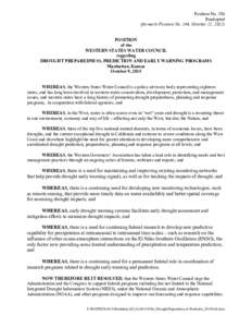 Position No. 386 Readopted (formerly Position No. 346, October 12, 2012) POSITION of the WESTERN STATES WATER COUNCIL