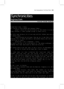War Correspondences: First Person Plural[removed]Synchronicities Baghdad/Delhi A N A N D V I V E K TA N E J A