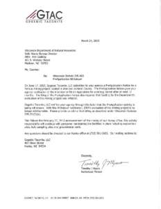 March 24, 2015, letter from Gogebic Taconite: PreApplication Withdrawal