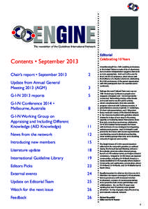 ENGINE the The newsletter of the Guidelines International Network  Editorial