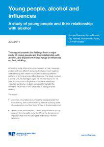 Young people, alcohol and inﬂuences A study of young people and their relationship