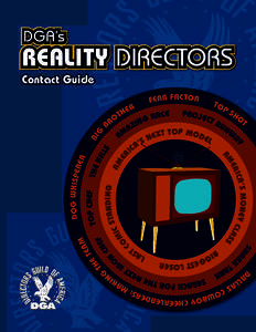 DGA’s  REALITY DIRECTORS Contact Guide FEAR FACTOR