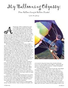 My Ballooning Odyessy: From Balloon Camp to Balloon Fiesta! by Ben Humphreys A