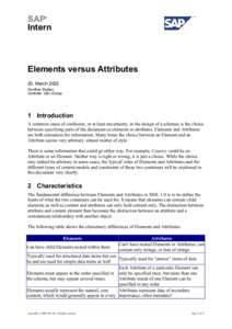 SAP Intern ® Elements versus Attributes 20. March 2002