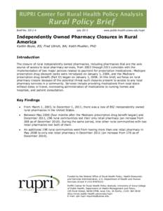 RUPRI Center for Rural Health Policy Analysis  Rural Policy Brief Brief No[removed]July 2012