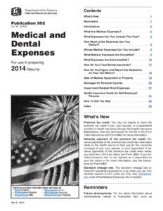 Department of the Treasury Internal Revenue Service Publication 502  Contents