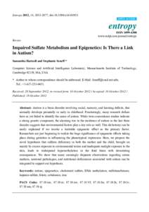 Impaired Sulfate Metabolism and Epigenetics: Is There a Link