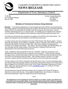 Members of Community Advisory Group Selected