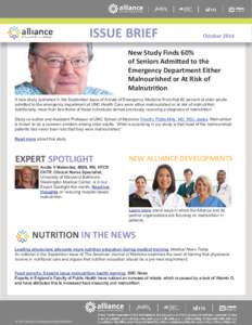 ISSUE BRIEF  October 2014 New Study Finds 60% of Seniors Admitted to the